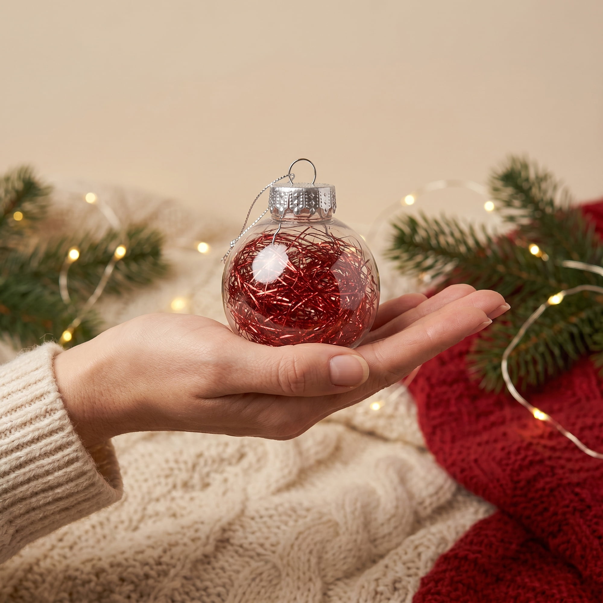 Unique Bargains Christmas Tree Ornaments - 24 Pack Baubles Shatterproof Balls Red 2.4"