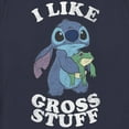 thumbnail image 2 of Women's Lilo & Stitch I Like Gross Stuff Stitch Distressed Graphic Tee Navy Blue Medium, 2 of 4
