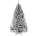 thumbnail image 4 of Costway 6ft Premium Snow Flocked Hinged Artificial Christmas Tree Unlit w/ Metal Stand, 4 of 9