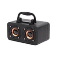 thumbnail image 1 of Protable Wooden Speaker Bluetooth 5.0 Dual Channel Stereo with FM Radio, Hi-Fi Sound, TF Card, AUX Support C, 1 of 5
