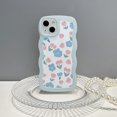 thumbnail image 2 of Funda floral para iPhone 13 para mujer, bonita y suave funda a prueba de golpes con diseño de flores onduladas para iPhone 13 de 6,1 pulgadas (tulipán/verde menta), 2 of 5