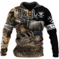 thumbnail image 3 of Sudadera con capucha para hombre con estampado 3D de animales de caza de ciervos y cazadores, jersey de manga larga de camuflaje a la moda para exteriores, 3 of 5