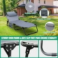 thumbnail image 5 of ABORON Folding Lounge Chair, Adjustable 4-Position ,Portable Folding Chaise , Folding Camping Cot with 2 Sided Mat&Headrest, 5 of 9