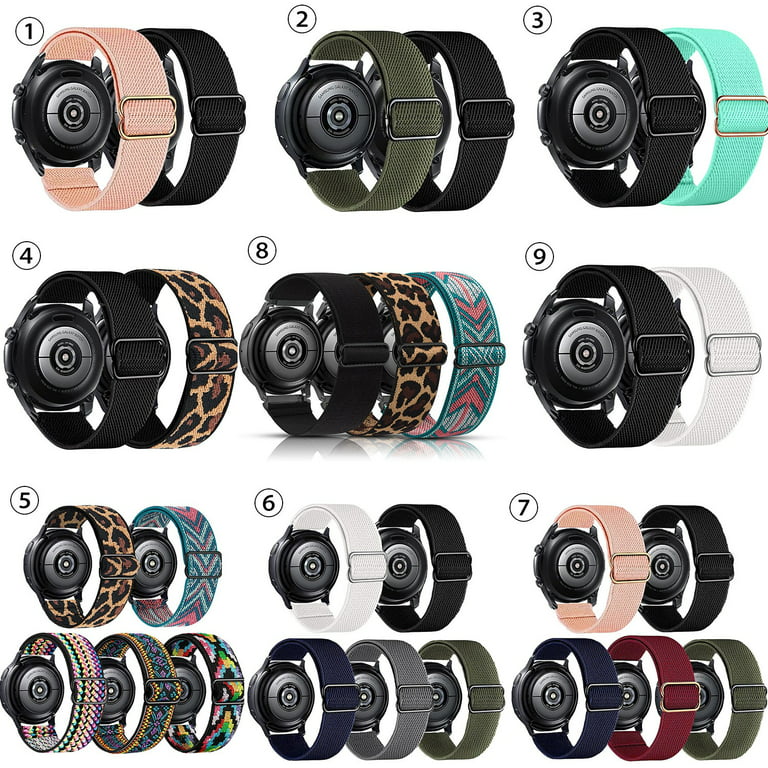 2Pack AHXLL Nylon Bands Compatible with Samsung Galaxy Watch Active 2 44mm 40mmActive 40MmGalaxy Watch 3 41mm Galaxy Watch 4 40mm 44mm Galaxy Watch 5