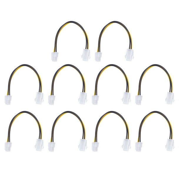 10X,20CM / 8 Pulgadas 12V 4 Macho A 4 Hembra P4 Cable de Extensión de Fuente de Alimentación de CPU
