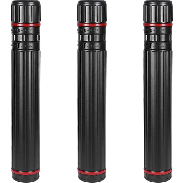 OULII 3Pack Expandable Poster Storage Tube Cylindrical Black Plastic for Transportation 11.8X2.6X17.7in