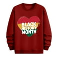 thumbnail image 4 of QUNYINEY Casual Mens Sweatshirt Crew Neck Long Sleeve Black History Month Red Tops Pullover Loose Drop Shoulder Sweatshirts, 4 of 6