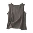 thumbnail image 4 of Tsesme Tank Tops for Women 2026 Summer Casual Sleeveless T-Shirt Round Neck Split Hem Loose Camisole Daily Wear ,Dark Gray,XXL, 4 of 6