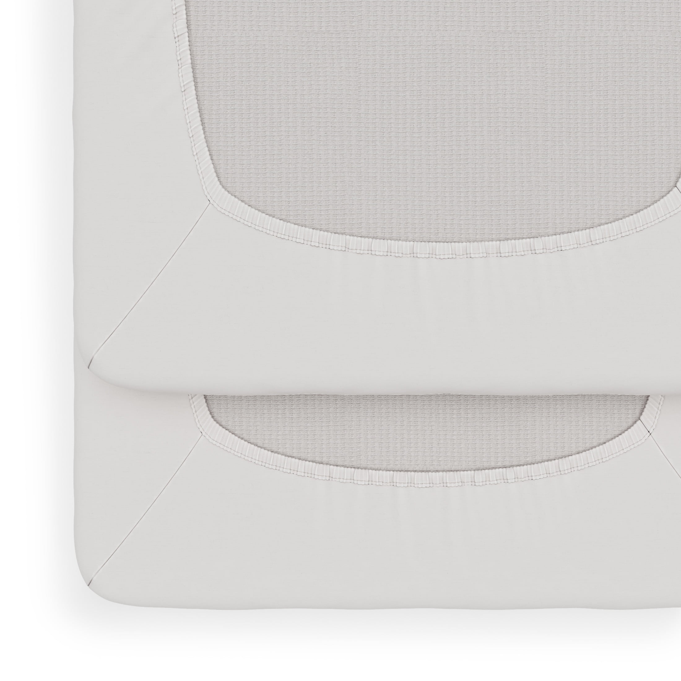 Foundations Full Size Travel Sleeper Folding Hotel Crib and Sheet Bundle – Includes Wooden Portable Crib with 3" Foam Mattress (Natural) and 6-Pack White Fitted Full Size Crib Sheets