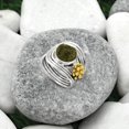 thumbnail image 3 of Two Tone Adjustable Flower - Tektite Rough 925 Silver Ring s.7 Jewelry SDR150932, 3 of 5