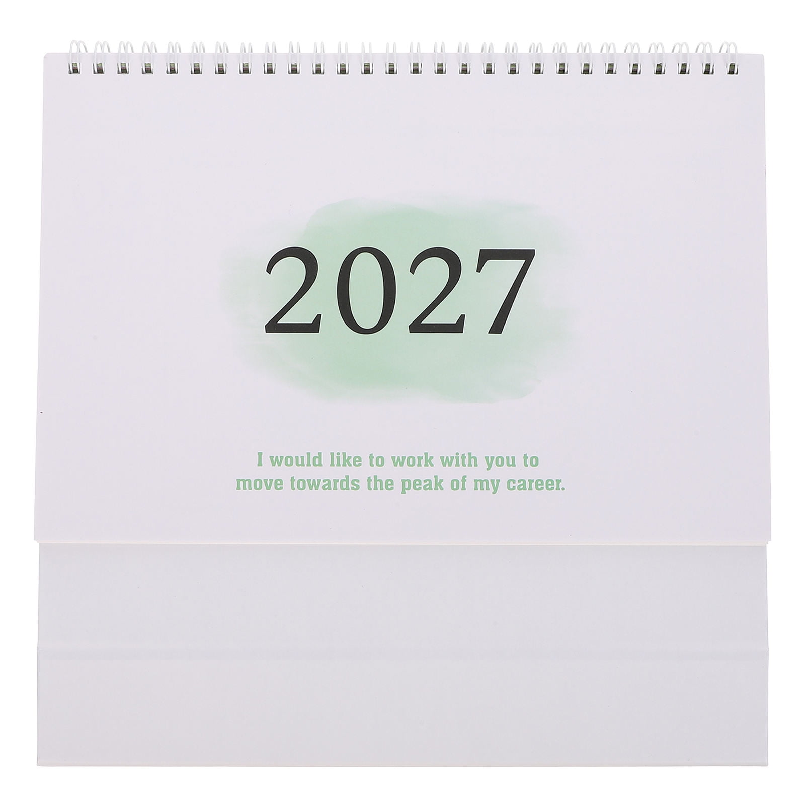NICERIO 2027 Large Green Desktop Calendar with Minimalist Monthly Planner Design for Home and Office Use