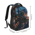 thumbnail image 2 of Honeii Twilight Canal Reflection Print Backpack for Both Men and Women, Basic Bookbag for College, Work, or Travel,Rucksack Computer Bag-One Size, 2 of 5