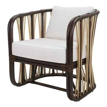 New Pacific Direct Shanaya Rattan Accent Arm Chair in Paloma Brown
