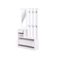 thumbnail image 6 of Smuxee 3-in-1 Hall Tree with Coat Hook and Entryway Bench,Shoe Cabinet Coat Rack with Mirror,White, 6 of 6
