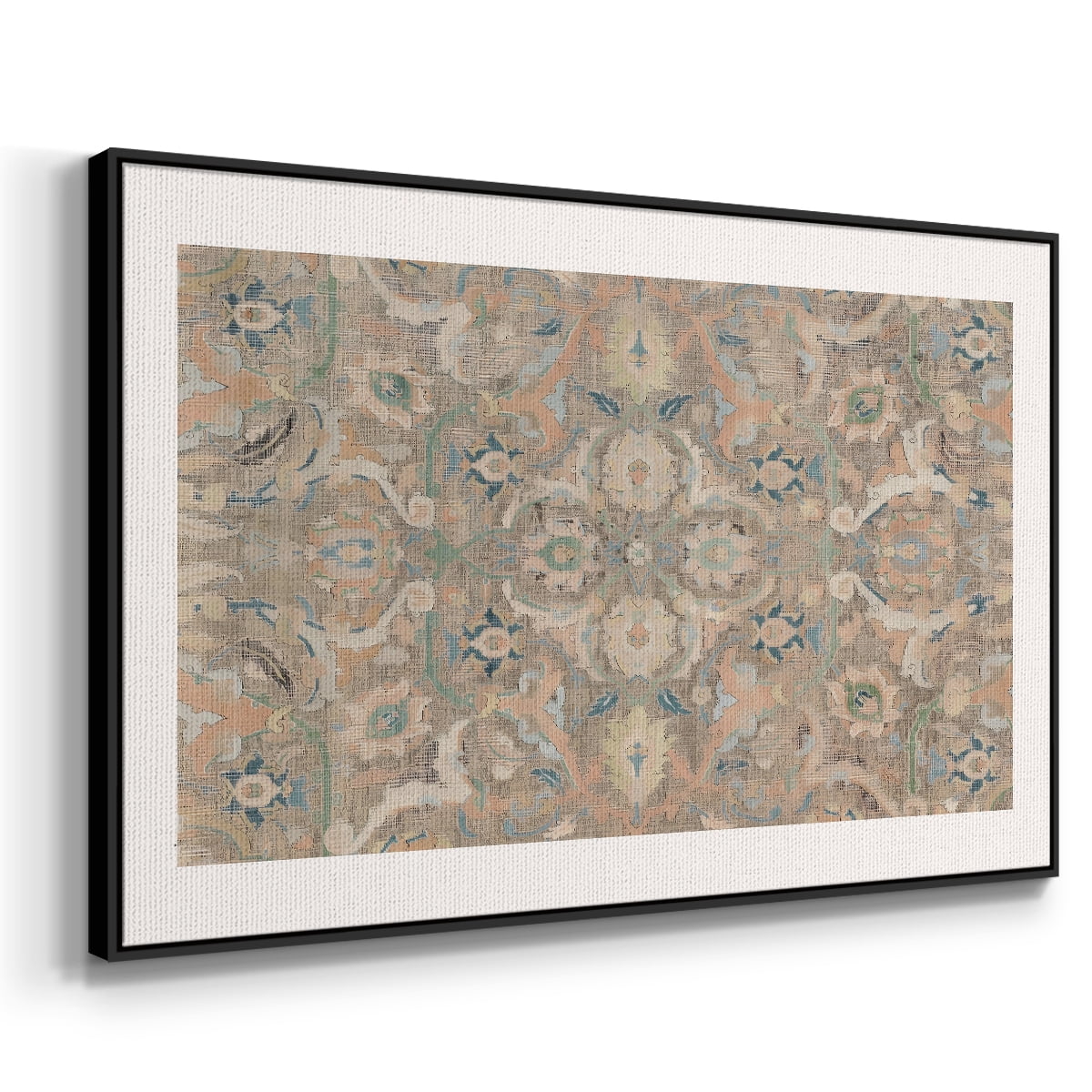 Vintage Abstract Print-II Framed in Black Wood Gallery Wrapped Canvas 17 in. x 25 in.