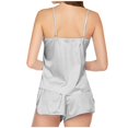 thumbnail image 6 of FUNUONY Womens Silk Pajamas Set Satin Camisole Pjs V Neck Sleepwear Set ,2 Piece Tank Top and 2 Piece Shorts Lace Camisole Undershirt Sleeveless Shorts Women's Loungewear Rose Gold S, 6 of 6