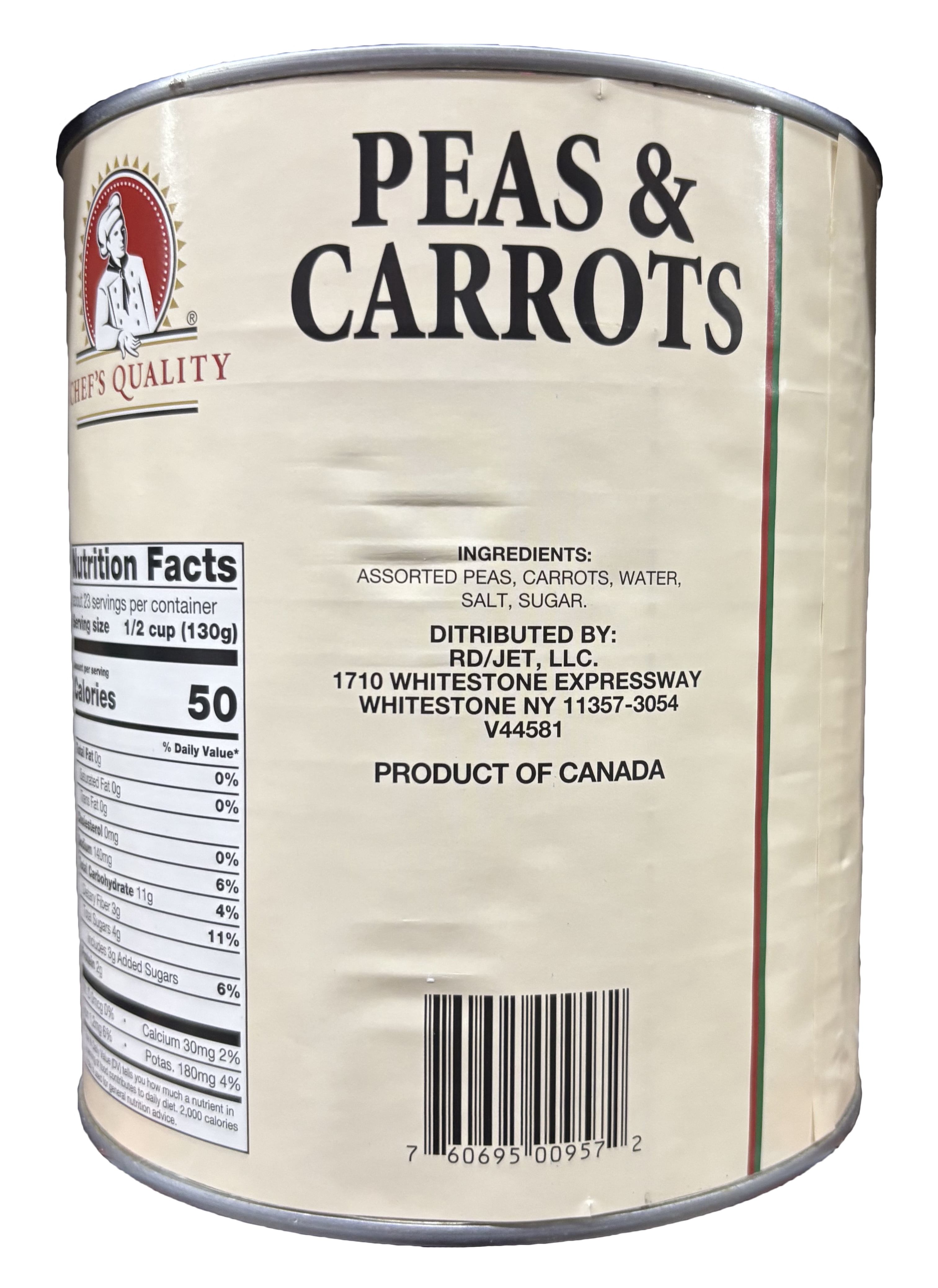 Chef's Quality Peas & Carrots | Kosher | 6.56 lb Can
