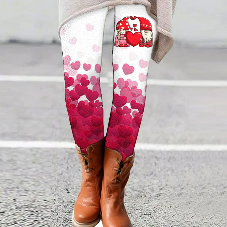ketyyh-chn99 Valentines Day Chub Rub Shorts for Women plus Size Ladies  Leggings Valentine Day Cute Print Casual Comfortable Home Leggings Boot  Pants 