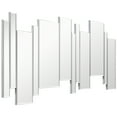 thumbnail image 5 of Rectangular Silver Multipaneled Zigzags Beveled Wall Mirror, 5 of 12