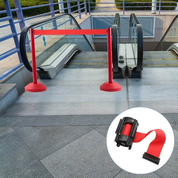 OUNONA Retractable Warning Belt Barrier Plastic Rope Safety Barriers Bank Queue Barrier