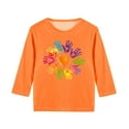 thumbnail image 4 of Frwgonr Kids 3/4 Sleeve T Shirts Orange Kids Summer Fall Crewneck Loose Casual Tops Tees Size 3T-12, 4 of 5