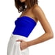 thumbnail image 4 of Fiudx Tops para Mujer Top de Punto Roscado de Color Sólido Sin Tirantes Sexy para Mujer, 4 of 6