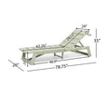 thumbnail image 2 of Tina Outdoor Wood and Iron Chaise Lounges (Set of 2), Light Gray and Gray, 2 of 6