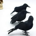 thumbnail image 3 of 3/6Pcs Halloween Black Crow Model Simulation Fake Bird Animal Scary Toys For Halloween Party Home Decoration Horror Props, 3 of 5