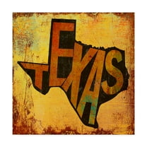 Trademark Fine Art 'Texas Word Map' Canvas Art by Art Licensing Studio
