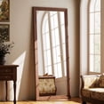 thumbnail image 2 of AUROMIR 30"x 71" Classic Paulownia Wood Framed Rectangle Full Length Mirror, Brown, 2 of 5