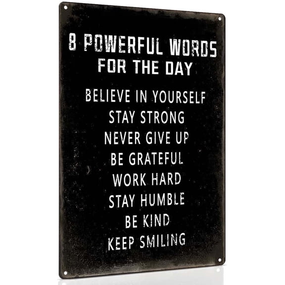 Youersen Inspirational Metal Wall Art Sign, Motivational Decor for Living Spaces, 8 x 12 inch, Black