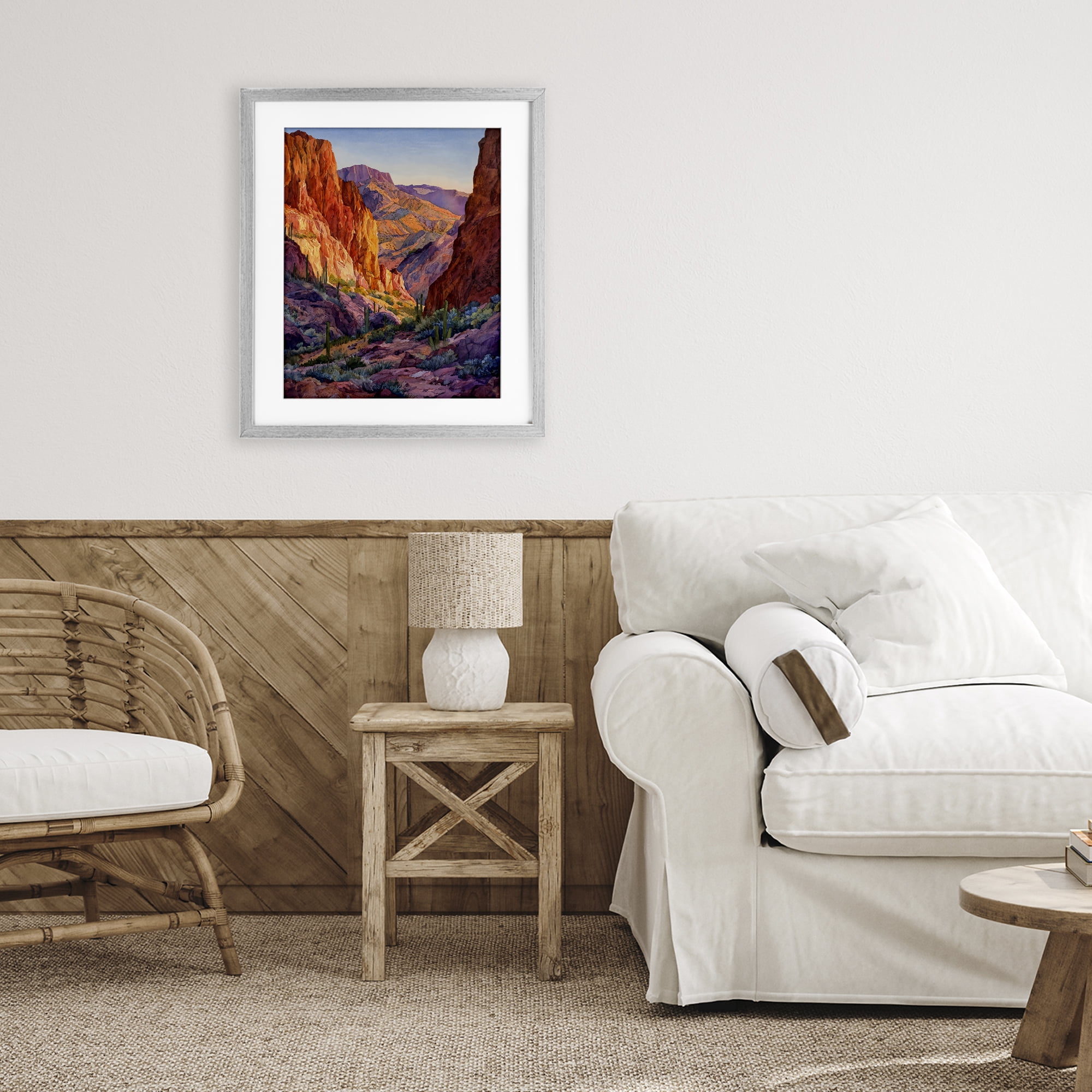 Stupell Industries Western Colors Canyon Gray Framed Print Under Glass, design by Franklyn Gregory