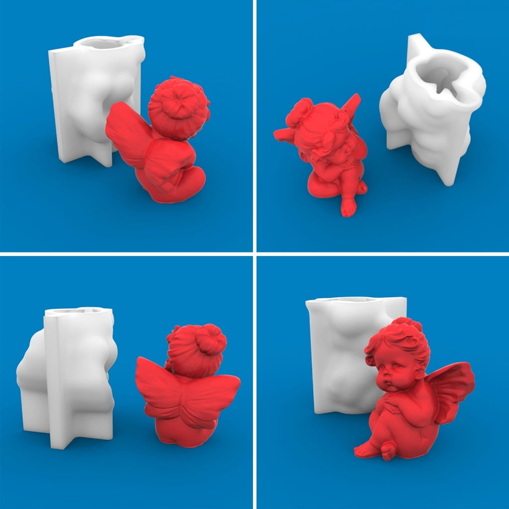 WINDLAND Cute Little Angel Silicone Molds Scented Candle Mold DIY Crafts Plasters Tool