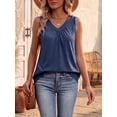 thumbnail image 2 of MOYIKO Tank Tops for Women Summer Sleeveless V Neck Pleated Tops Loose Fit Casual Trendy Basic, 2 of 7