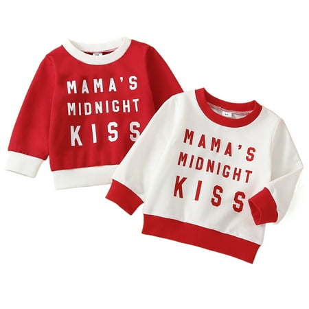 

Ma&Baby Baby Boy Girls Valentine s Day Sweatshirt Long Sleeve Letter Print Cotton Pullover T Shirt Tops