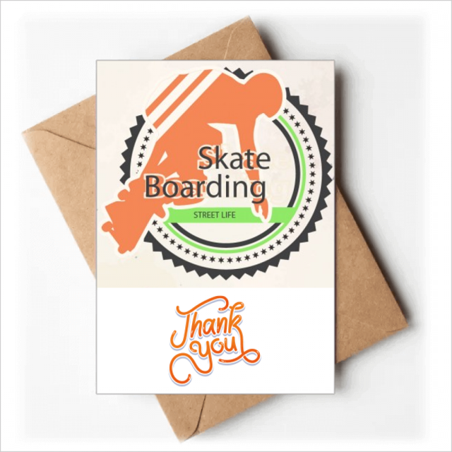 Deporte de invierno skate boarding atletas ilustración Nota en blanco del sobre de la tarjeta de agradecimiento