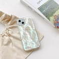 thumbnail image 4 of Mother of Pearl Glitter Phone Case for iPhone 13/14,Bling Shiny Real Seashell Pattern Slim Glossy Sleek Stylish Trendy Protective Shockproof Girls Women Cover(iPhone13/14 6.1",White), 4 of 9