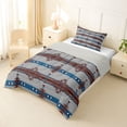 thumbnail image 2 of jejeloiu Southwestern Aztec Print Twin Comforter Sets,Nautical Tribal Bedding Set For Boys,Blue Brown,Light Gray Reversible,2pcs,1 Comforter and 1 Pillowcase, 2 of 7