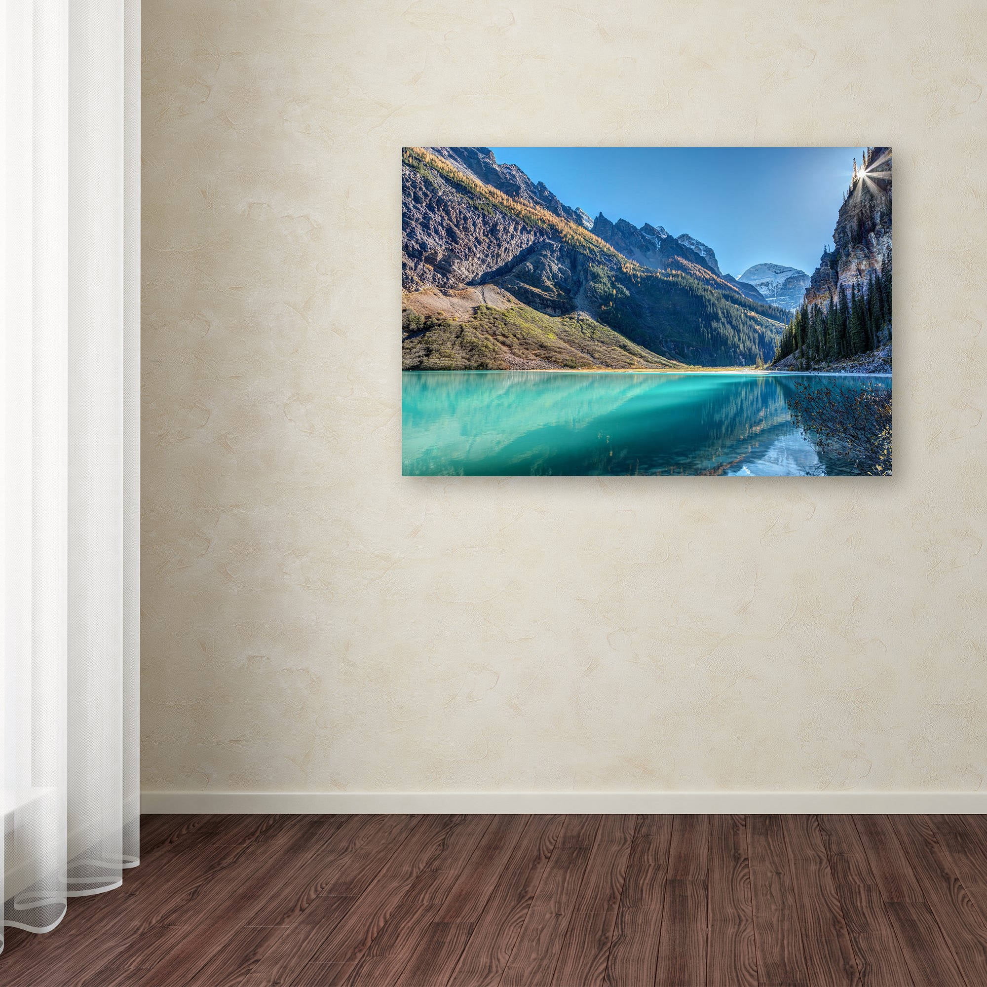Trademark Fine Art 'Lake Louise Sunburst' Canvas Art by Pierre Leclerc