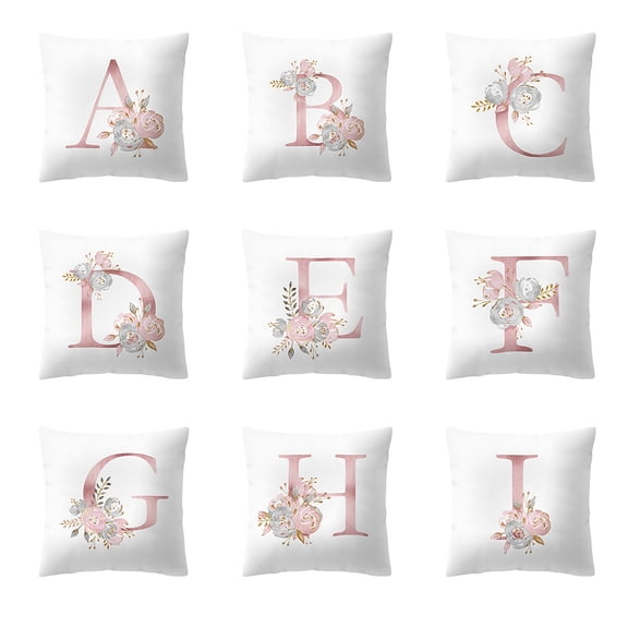 English Alphabet Pillow Covers 18x18 In, Decorative Letter Pattern Modern Style Decorative Home Sofa Cushion Covers