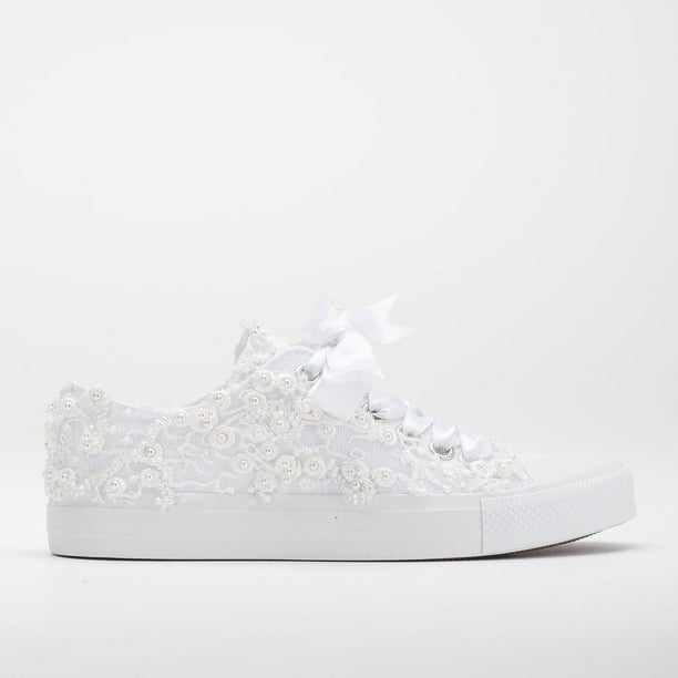 Bailey - Converse blancos bajos para boda blanco 26.5 CM
