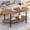 Brown, variant on Grey 47.2" Oval Coffee Table, Mid Century 2 Tier Cocktail Table with Storage for Living Room & Office