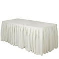 thumbnail image 3 of Efavormart 17ft Ivory Accordion Pleat Polyester Table Skirt for Kitchen Dining Catering Wedding Birthday Party Decorations Events, 3 of 5