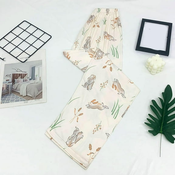 Censtreet Soft Pajama Pants for Women, Wide Leg Comfy Casual Lounge Yoga Pants Loose Printed Home Pants