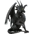 thumbnail image 3 of Ebros Ruth Thompson Metallic Grey Checkmate Dragon with Horns Statue 9" Tall, 3 of 5