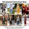 thumbnail image 6 of Jolyshlid Boys 2 Piece Sweatsuit Flannel Plaid Button Shirt Hoodie and Cargo Pants Sets for Kids Clothes Blue 4-5T, 6 of 7