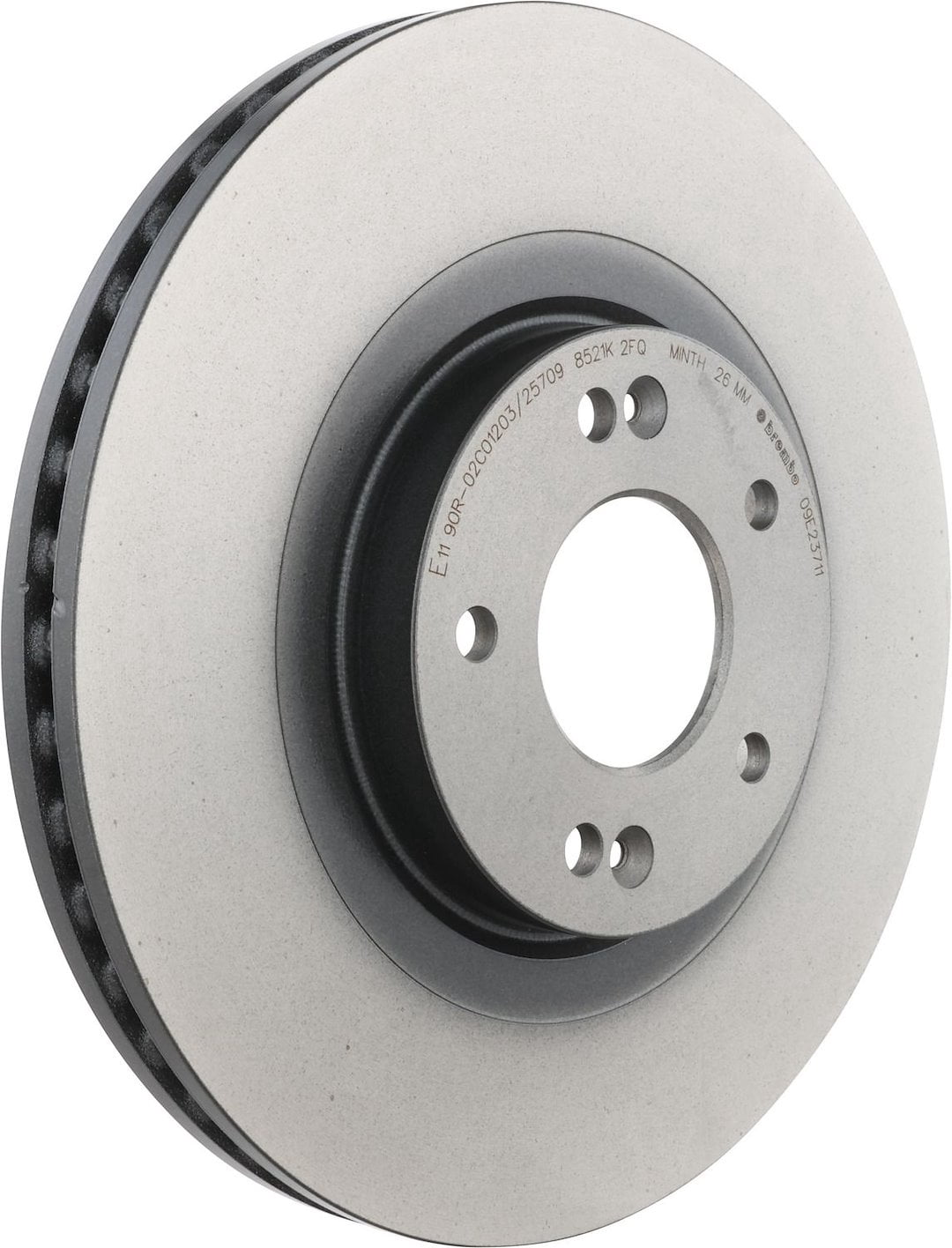 Brembo 09E23711C02; Brake Rotor; Vented; One Piece Design; Wheel Bolt Pattern 5 x 114.3 Millimeter; High Carbon Cast Iron; Single