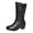 BK1, variant on Women's Mid Calf Boots Chunky Heel Round Toe Side Zipper Casual Dressy Fall Winter Booties