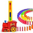 thumbnail image 2 of Ppiao Domino Train Toy Set, Dominoes Rally Electric Train With Lights And Sounds, Educational And Building Blocks Stacking Toys For Kids, 2 of 4