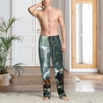 thumbnail image 4 of Salouo Turtle In Jungle Waterfall Print Pajama Pants for Men, Lounge Pants Elastic Waistband Casual Men's sleepwear Loungewear Sleep Pajama Pant -XX-Large, 4 of 7
